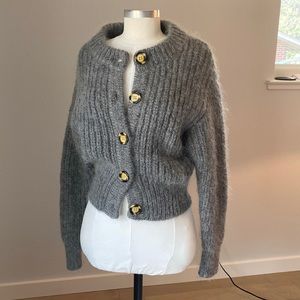 Grey wool and mohair cardigan